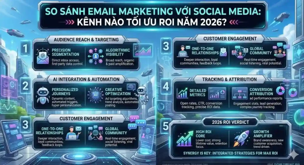 So Sánh Email Marketing Với Social Media: Kênh Nào Tối Ưu ROI Năm 2026?