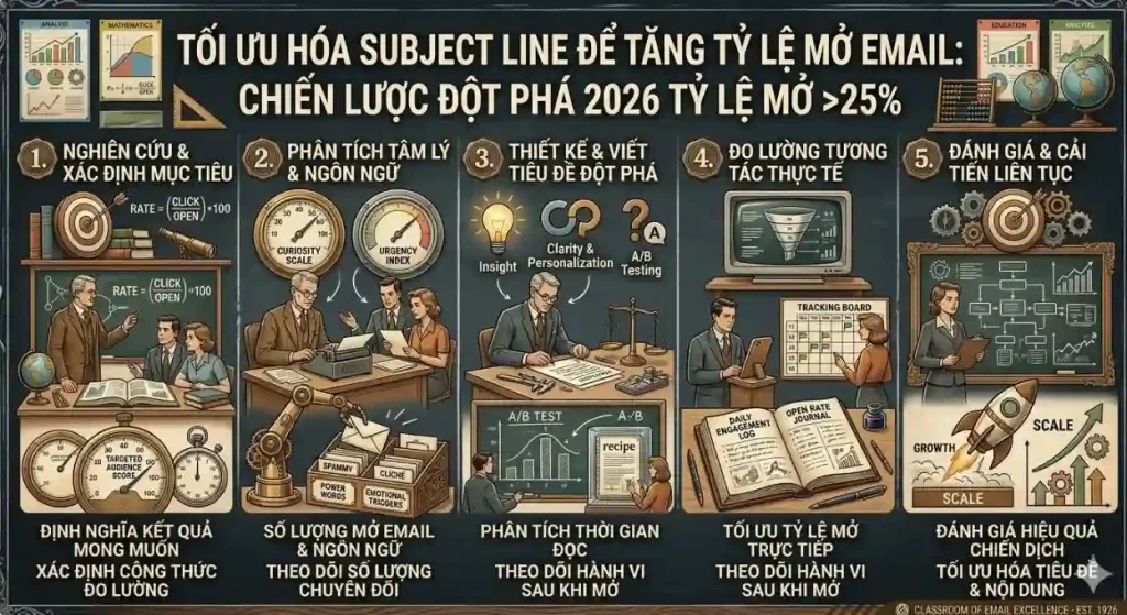 Tối Ưu Hóa Subject Line Để Tăng Tỷ Lệ Mở Email: Chiến Lược Đột Phá 2026 Tỷ Lệ Mở >25%