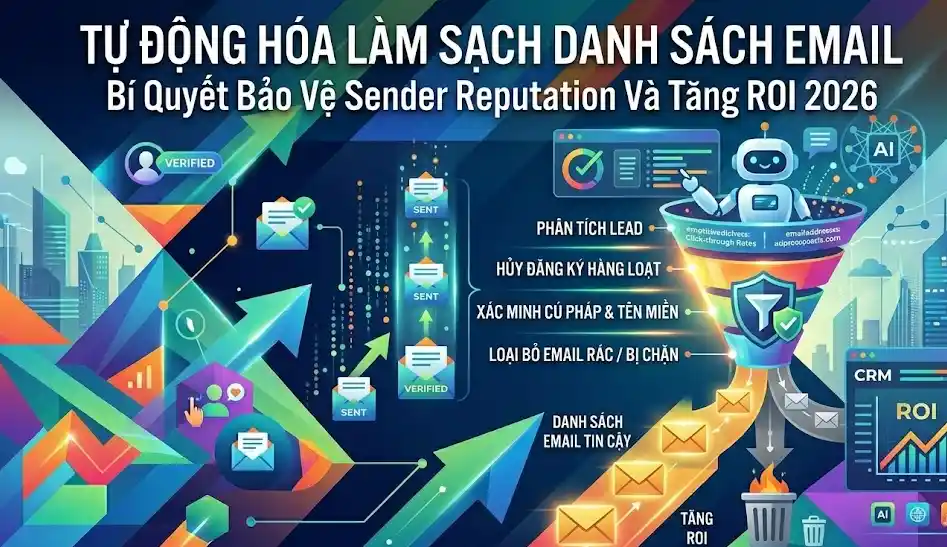 Tự Động Hóa Làm Sạch Danh Sách Email: Bí Quyết Bảo Vệ Sender Reputation Và Tăng ROI 2026