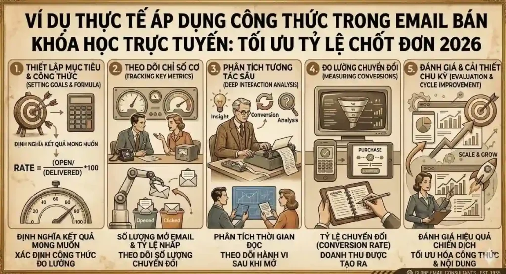 Ví Dụ Thực Tế Áp Dụng Công Thức Trong Email Bán Khóa Học Trực Tuyến: Tối Ưu Tỷ Lệ Chốt Đơn 2026