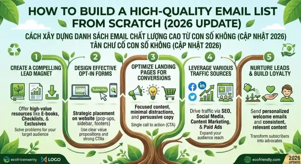 Cách Xây Dựng Danh Sách Email Chất Lượng Cao Từ Con Số Không (Cập Nhật 2026)