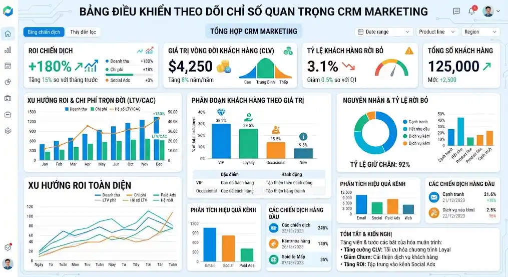 Dashboard đo lường hiệu quả cá nhân hóa email và ROI
